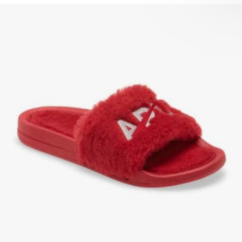 NIB APL: Women's Shearling Slide, Red/Silver lowest price no offers